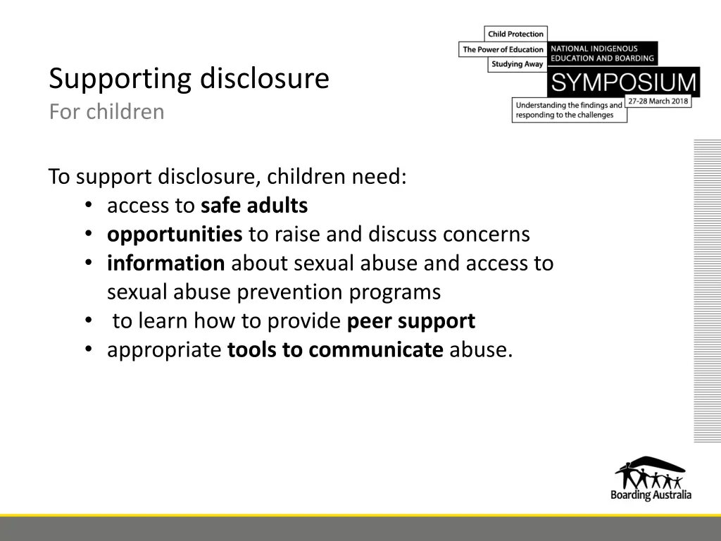 supporting disclosure for children