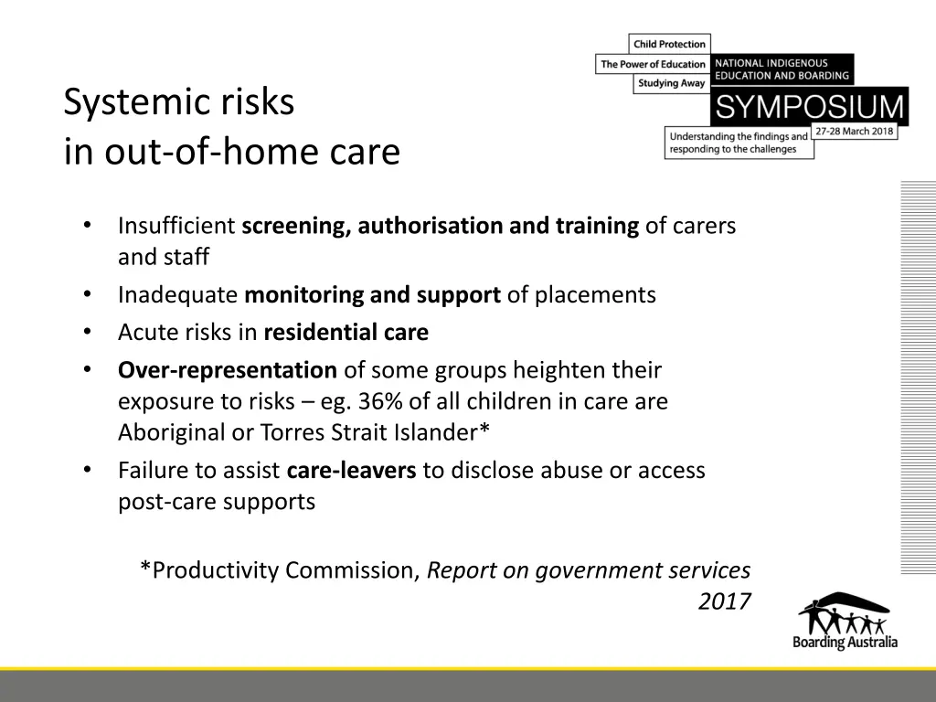 systemic risks in out of home care