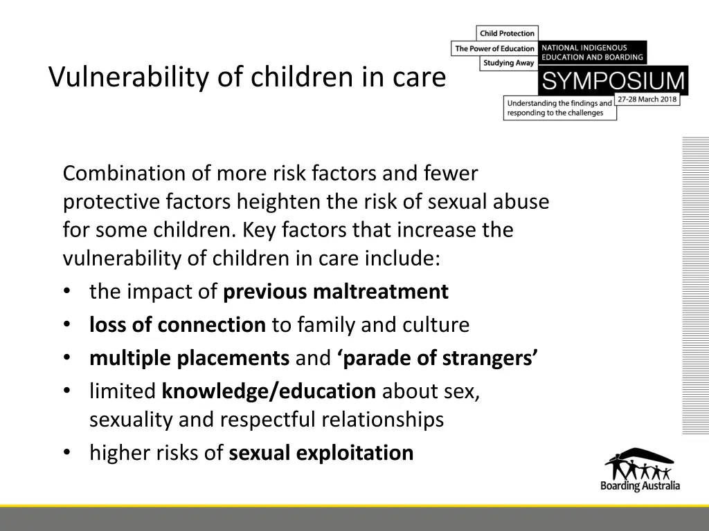 vulnerability of children in care