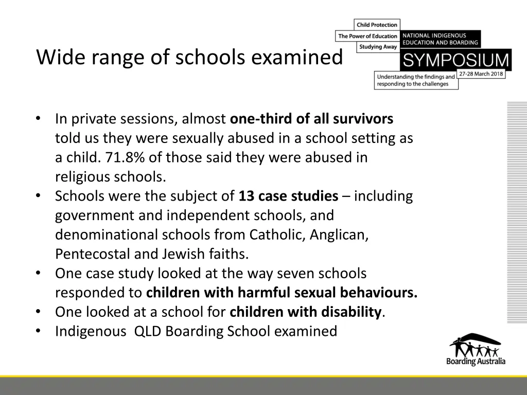 wide range of schools examined