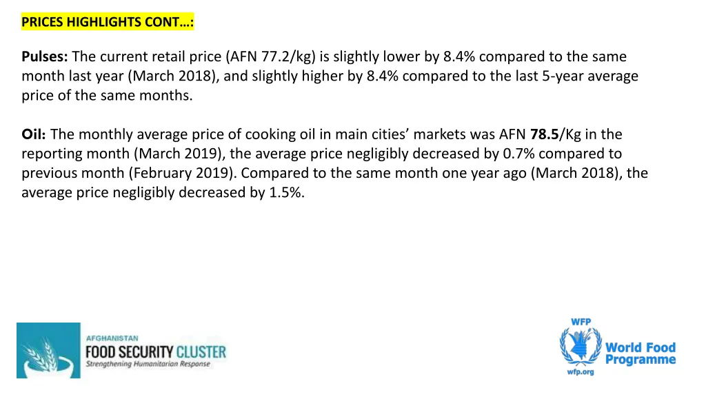 prices highlights cont