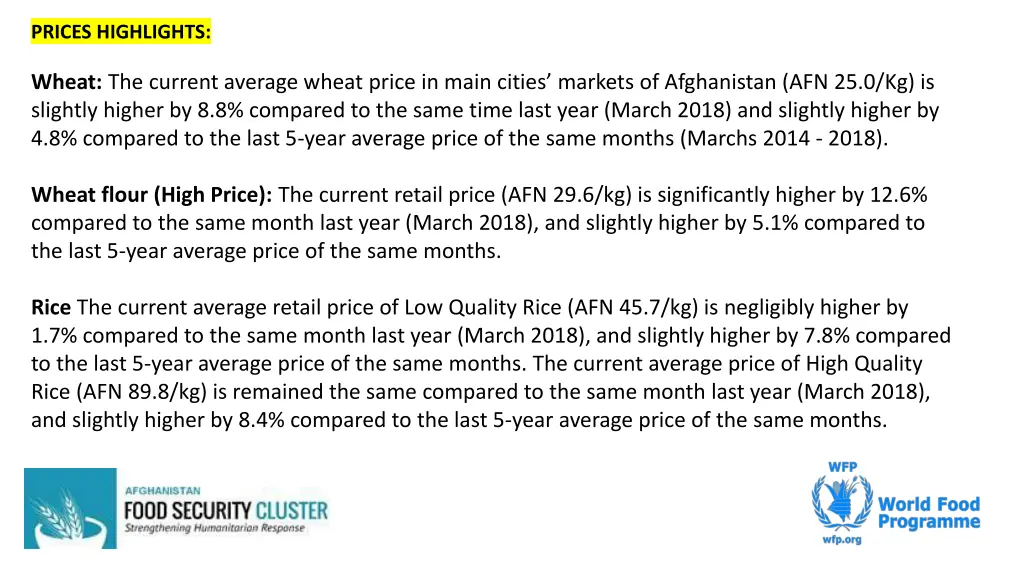 prices highlights