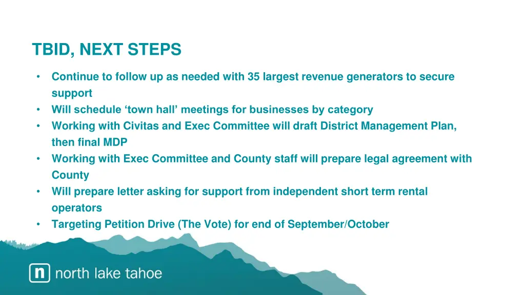 tbid next steps