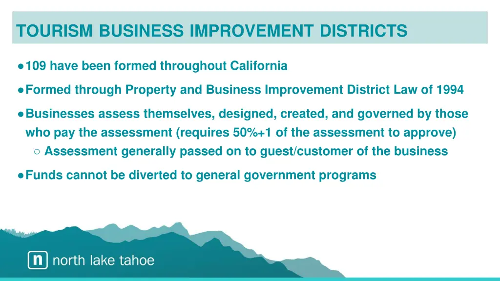 tourism business improvement districts