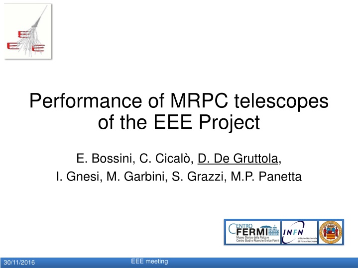 performance of mrpc telescopes of the eee project