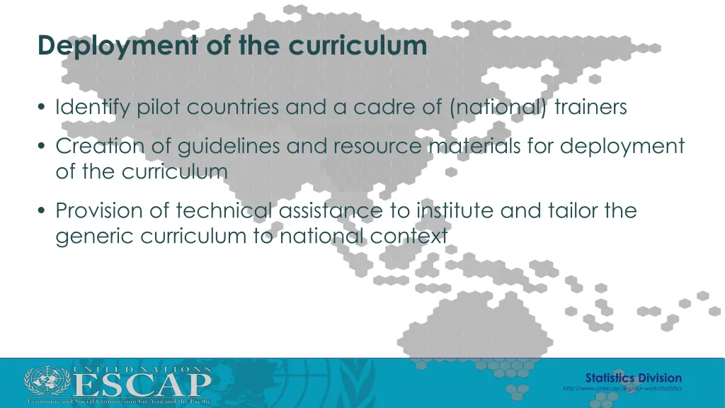 deployment of the curriculum