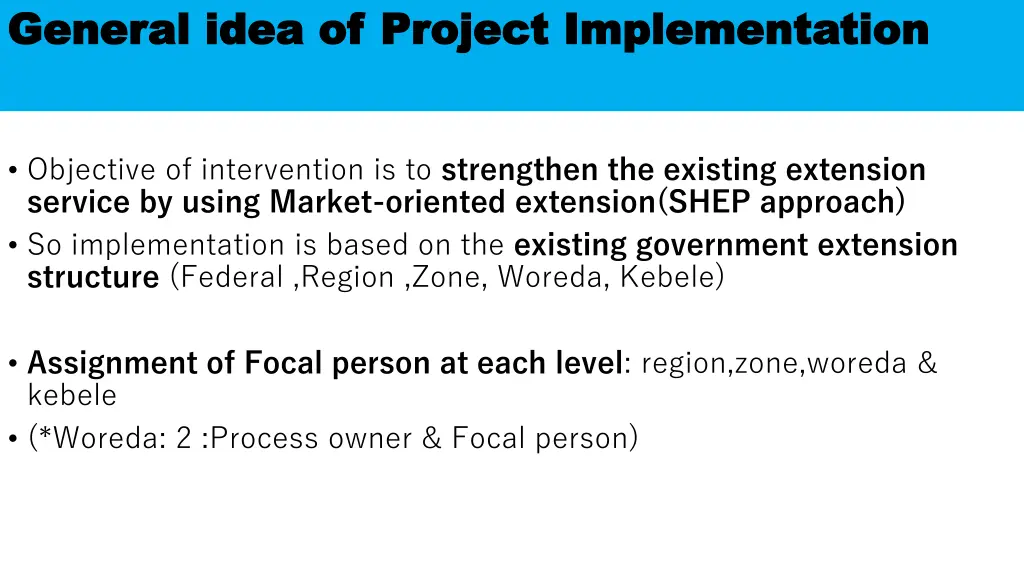 general idea of project implementation general