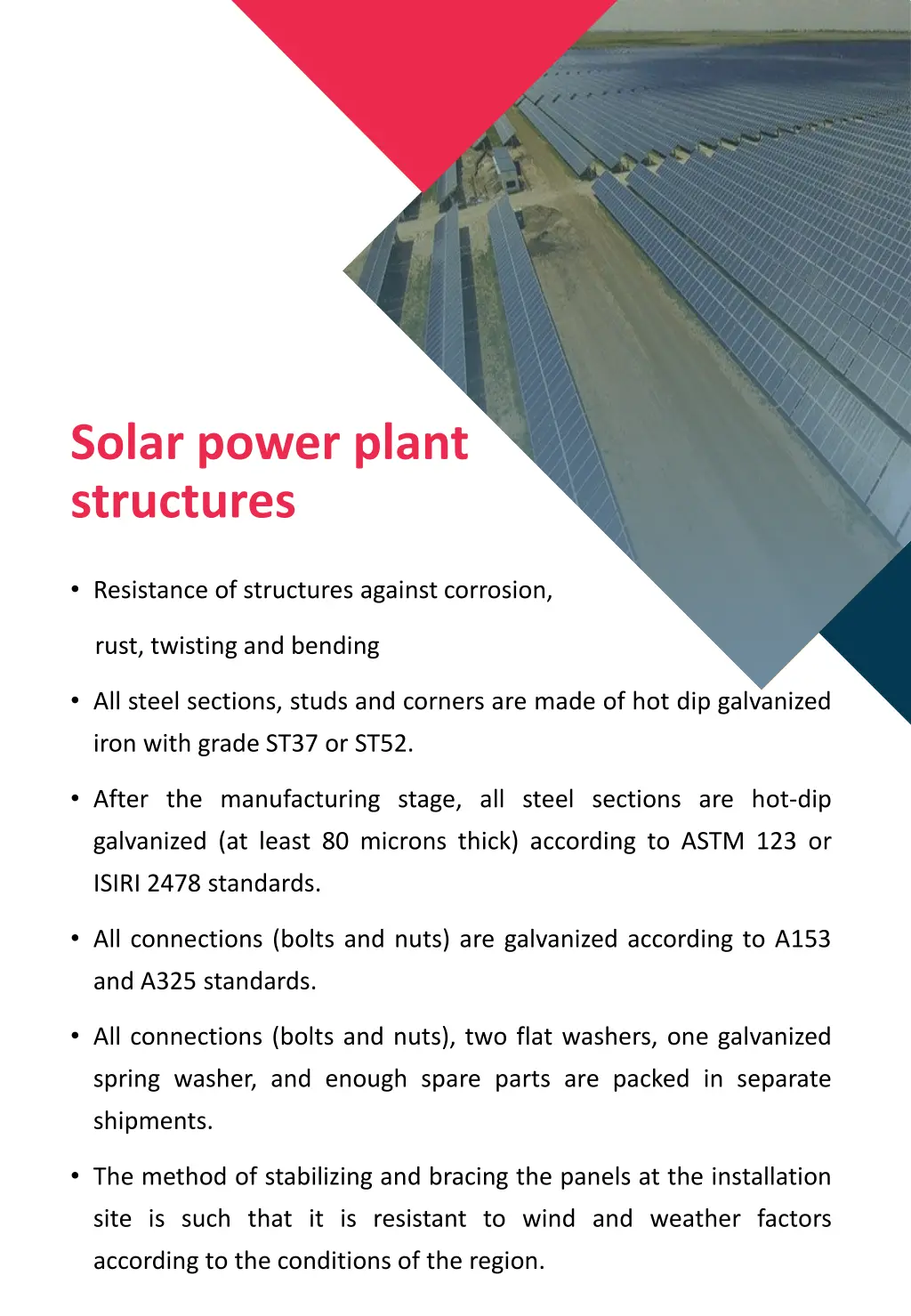 solar power plant structures