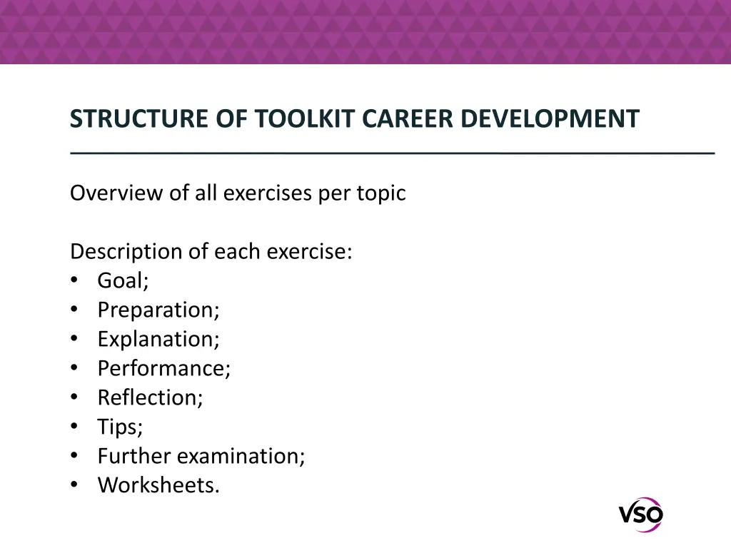 structure of toolkit career development