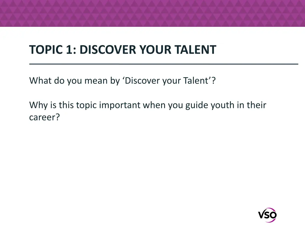 topic 1 discover your talent