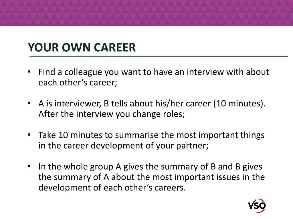 your own career