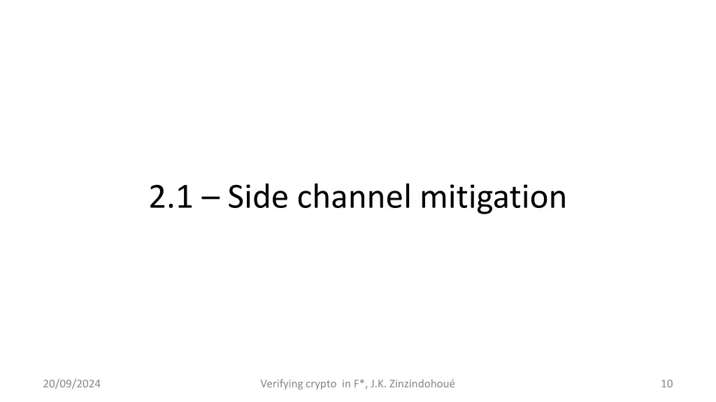 2 1 side channel mitigation