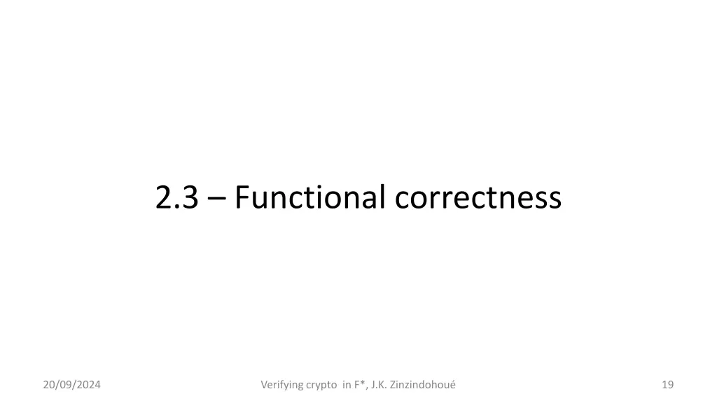 2 3 functional correctness