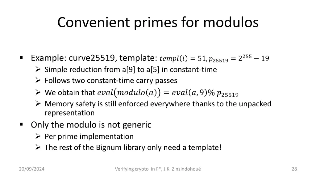 convenient primes for modulos 1