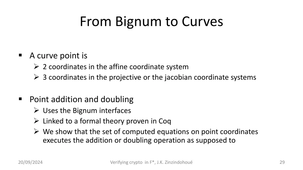 from bignum to curves