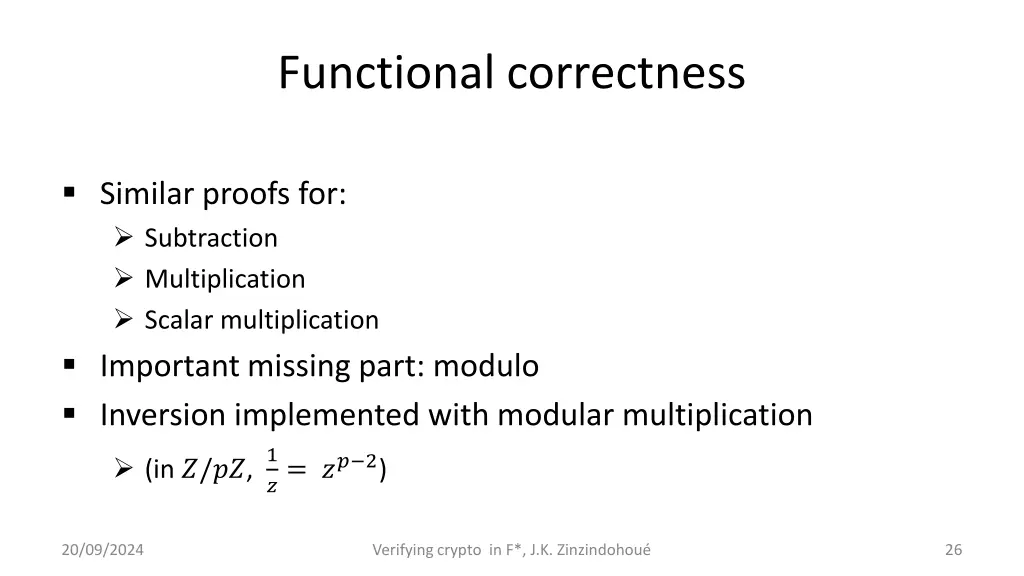 functional correctness