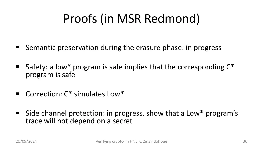 proofs in msr redmond