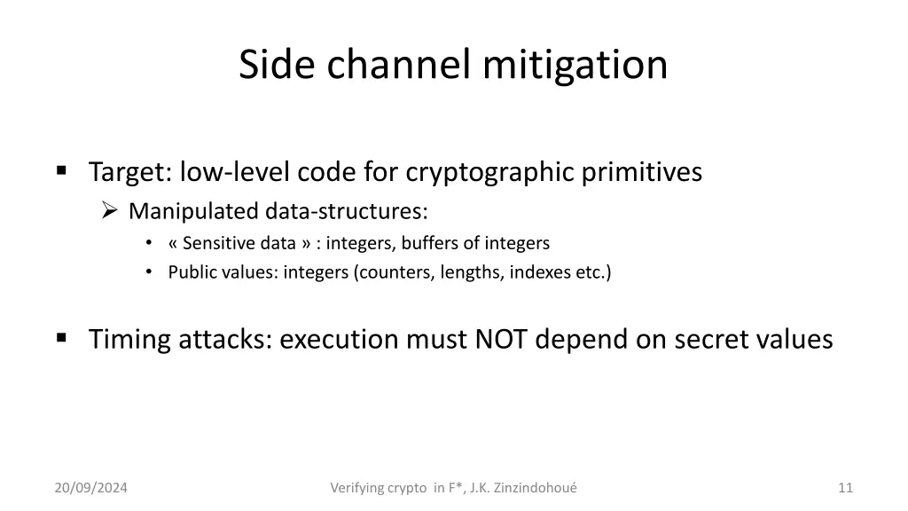 side channel mitigation