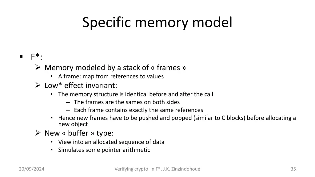 specific memory model