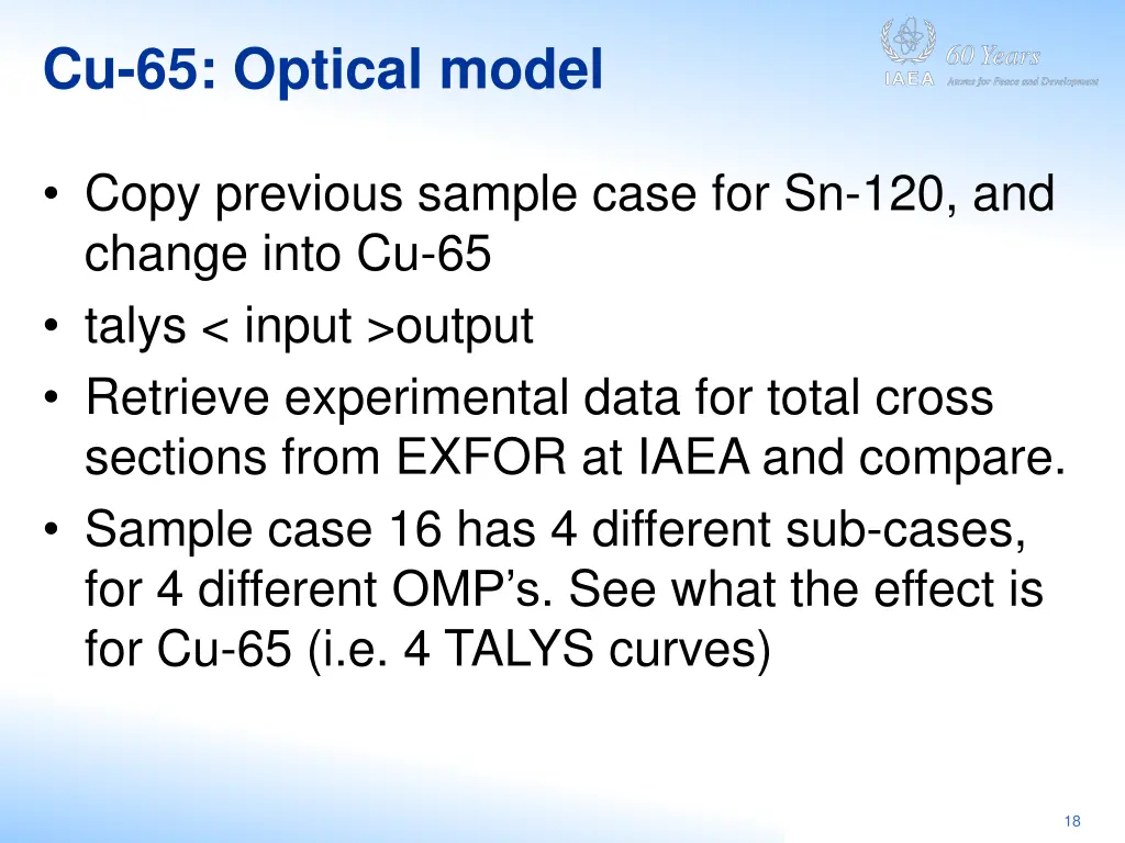 cu 65 optical model