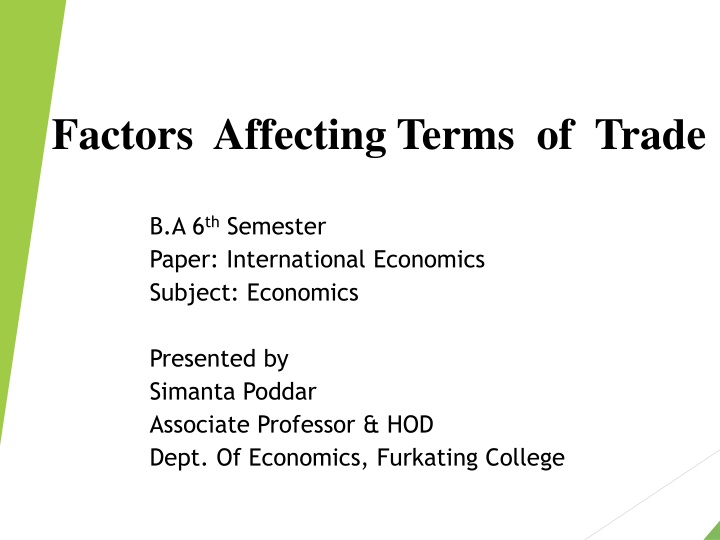 factors affecting terms of trade