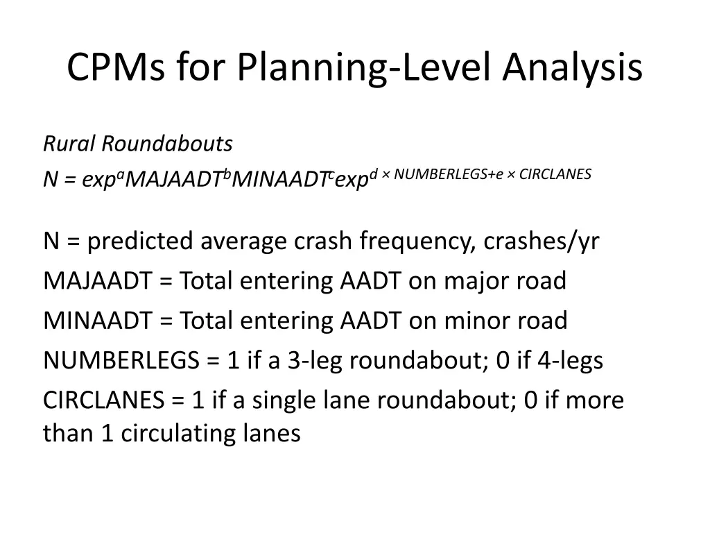 cpms for planning level analysis 1