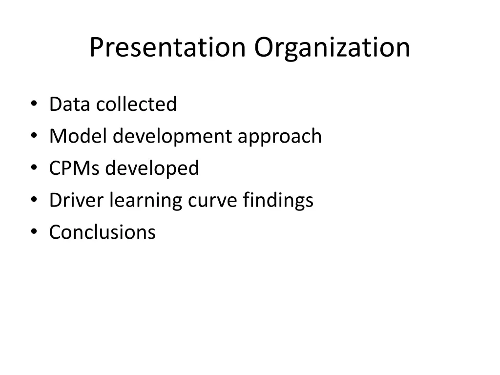 presentation organization