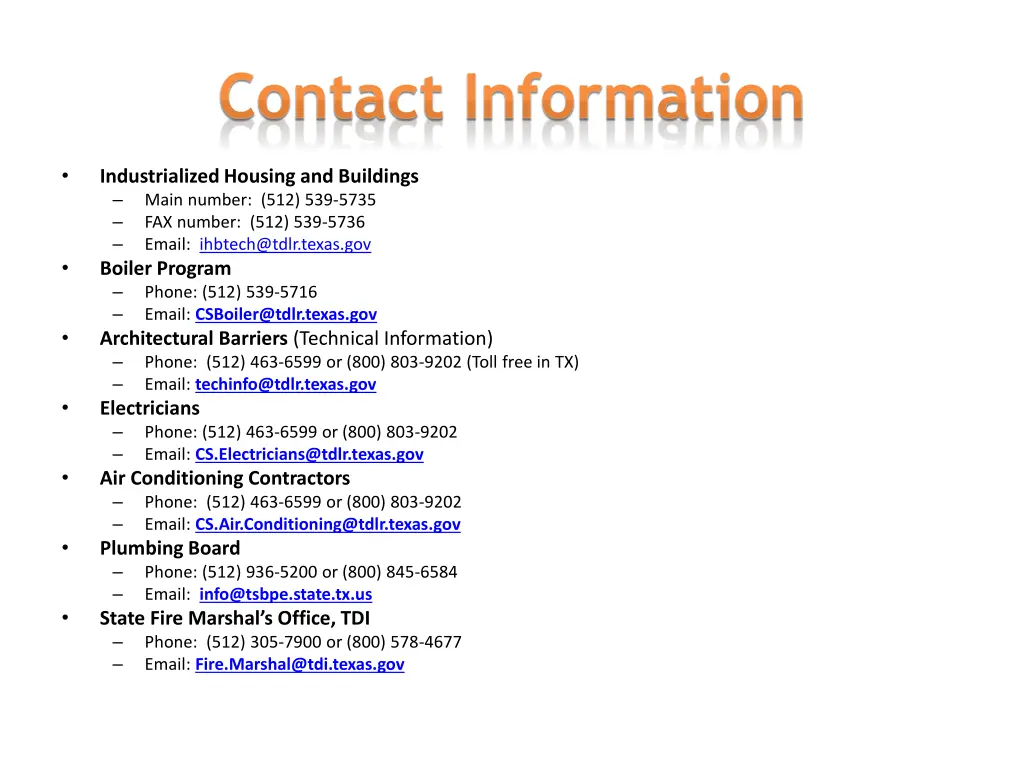 contact information