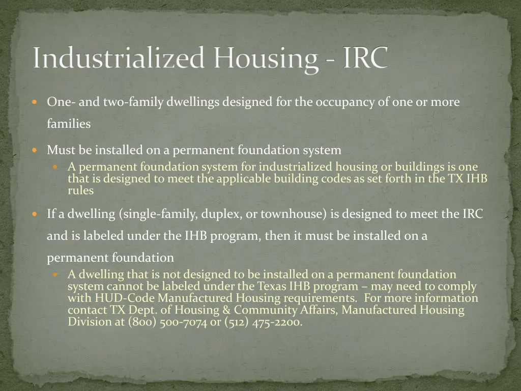 industrialized housing irc