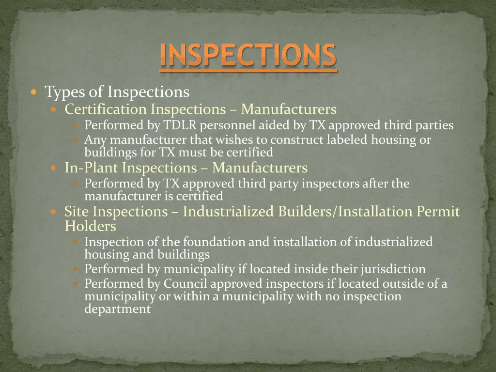 inspections