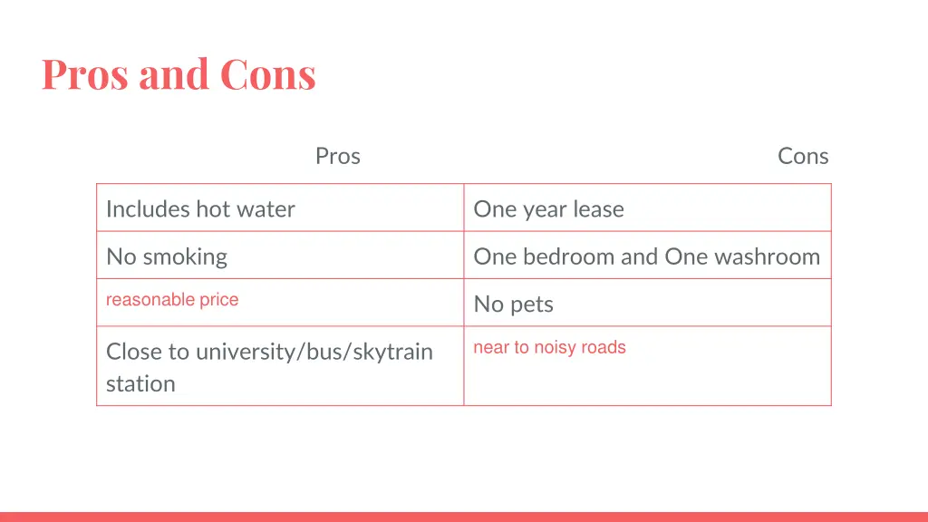 pros and cons 1