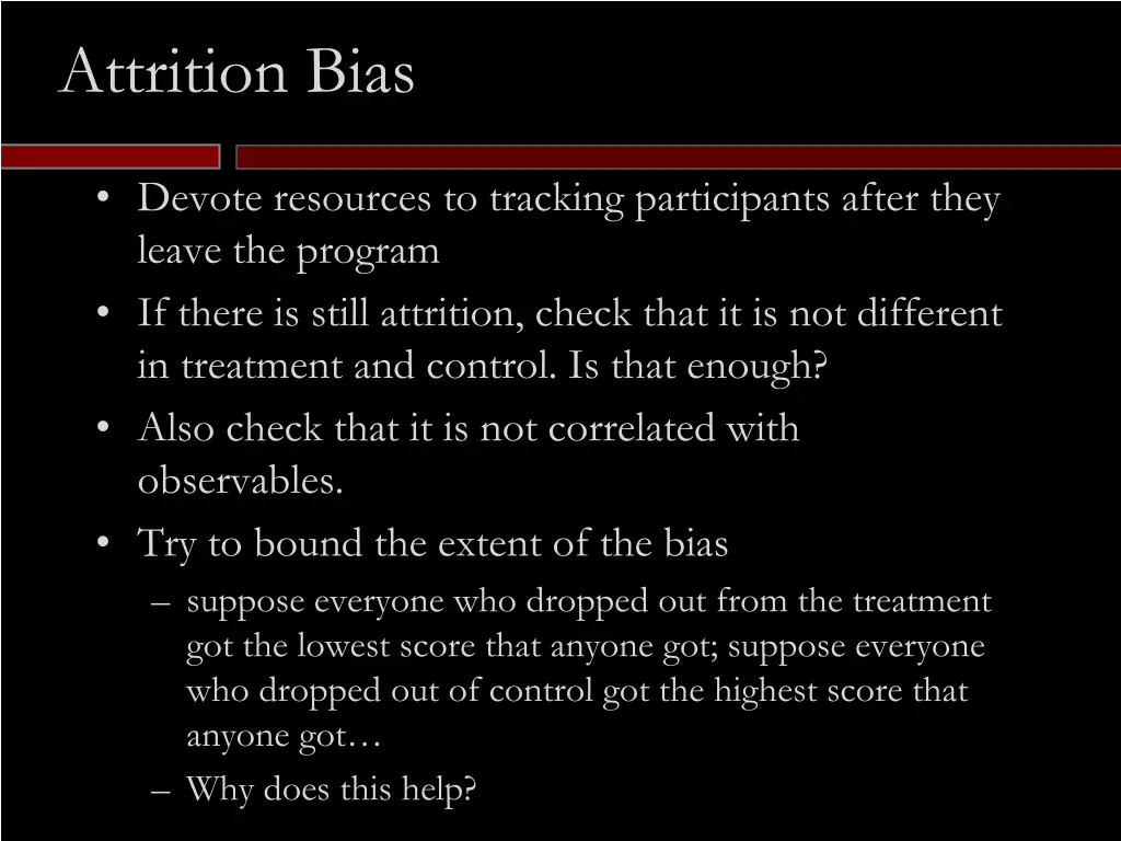 attrition bias