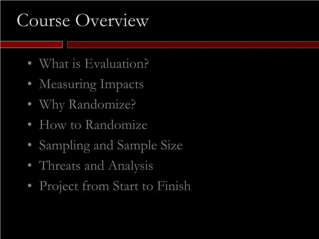 course overview