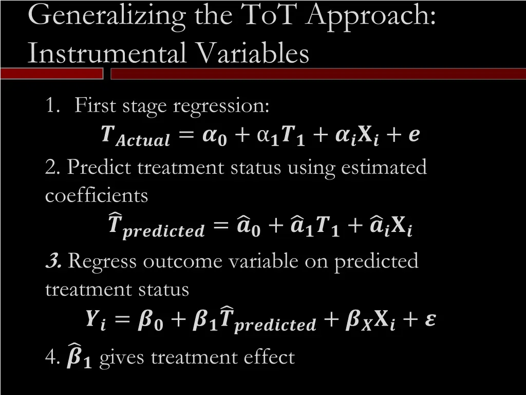 generalizing the tot approach instrumental