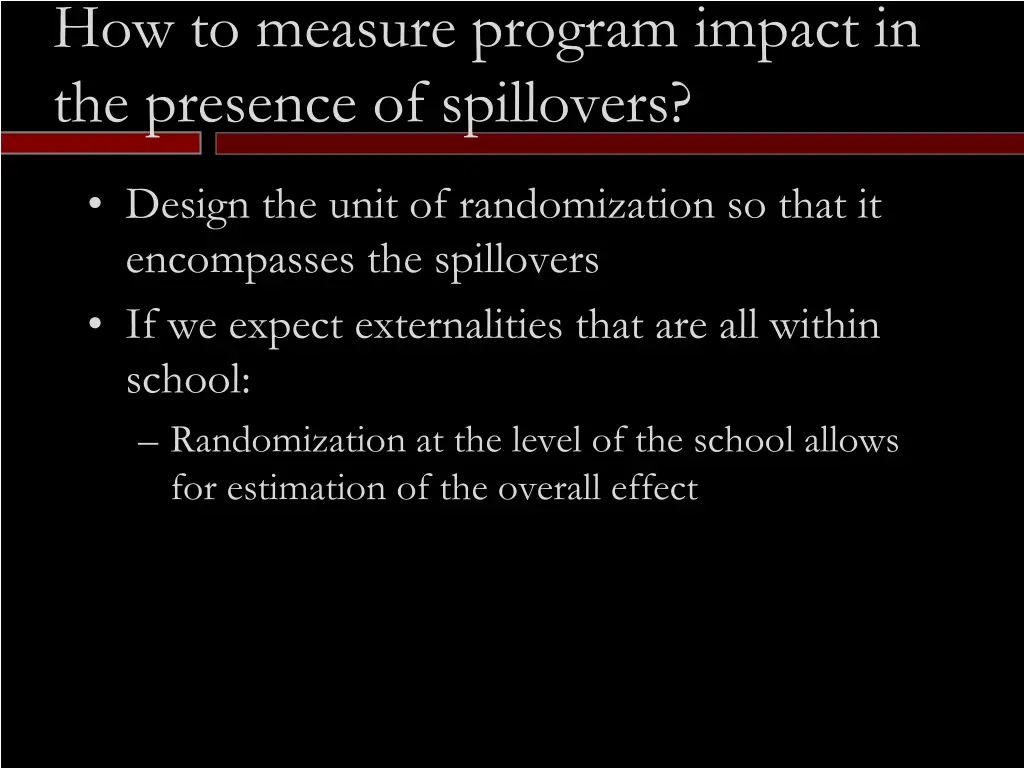 how to measure program impact in the presence