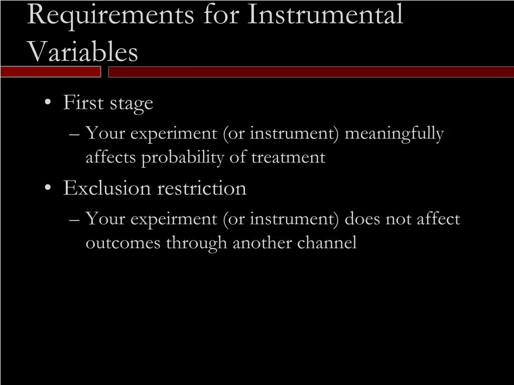 requirements for instrumental variables