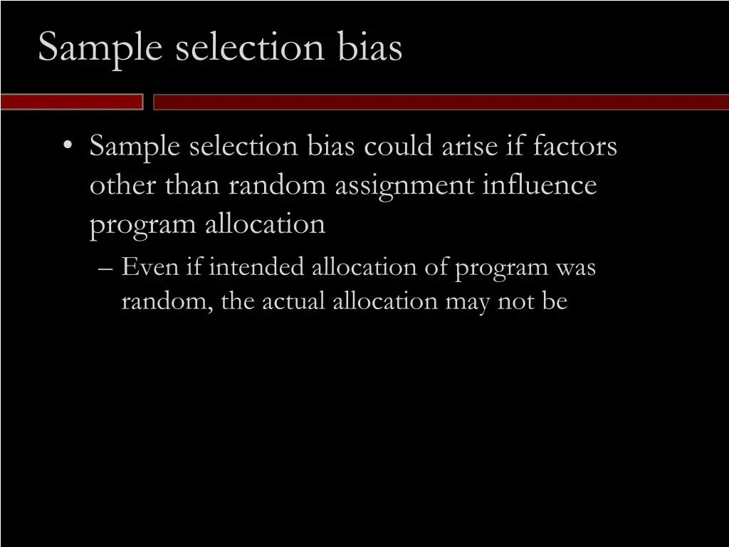 sample selection bias