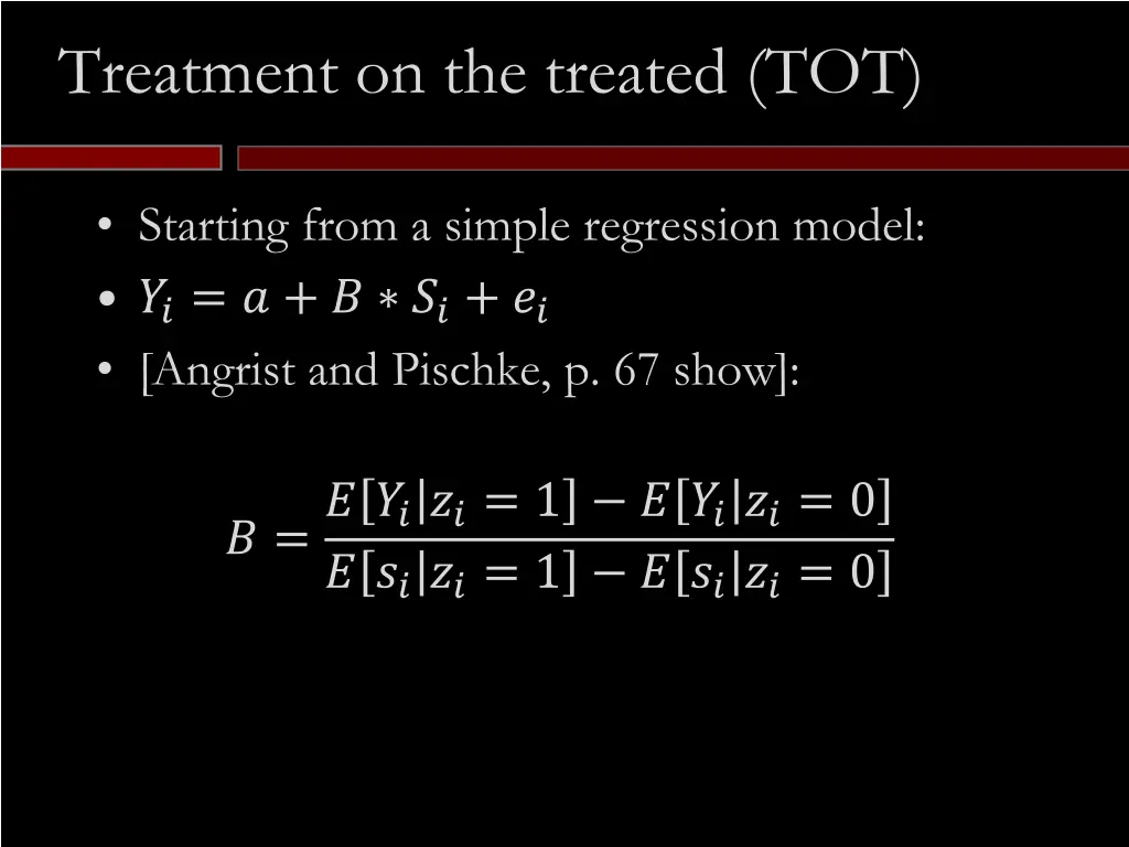 treatment on the treated tot