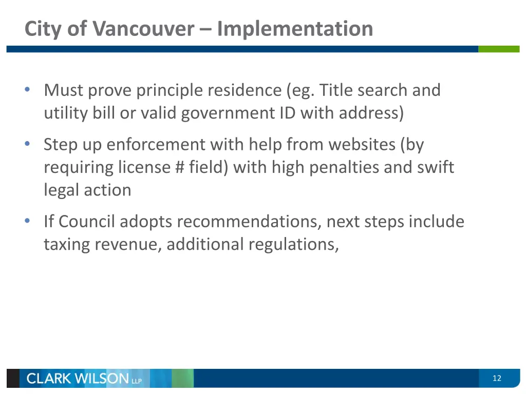 city of vancouver implementation