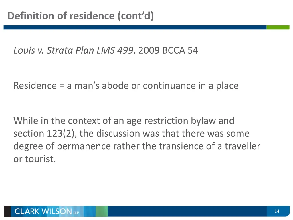 definition of residence cont d