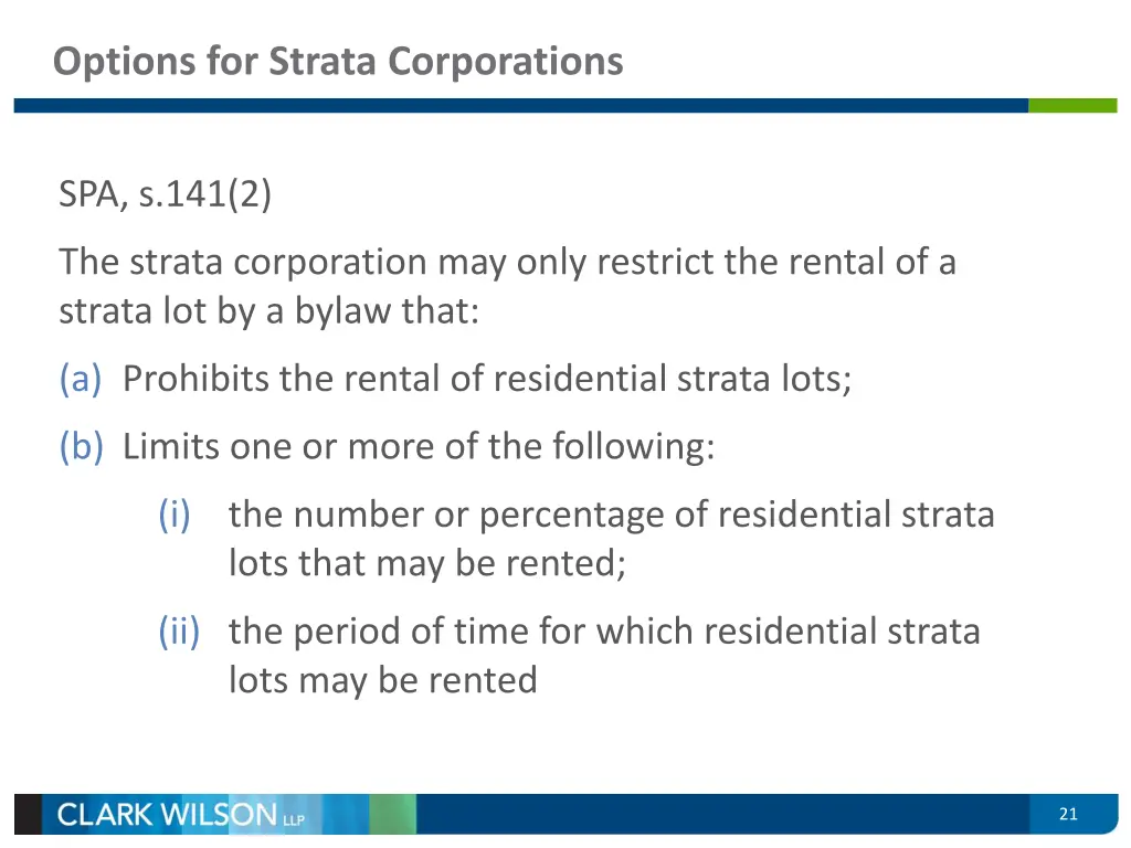 options for strata corporations 2