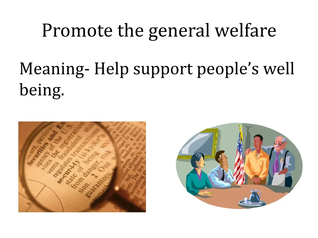 promote the general welfare