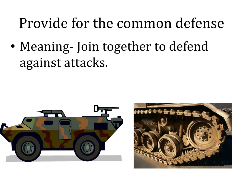 provide for the common defense meaning join