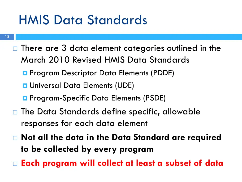 hmis data standards