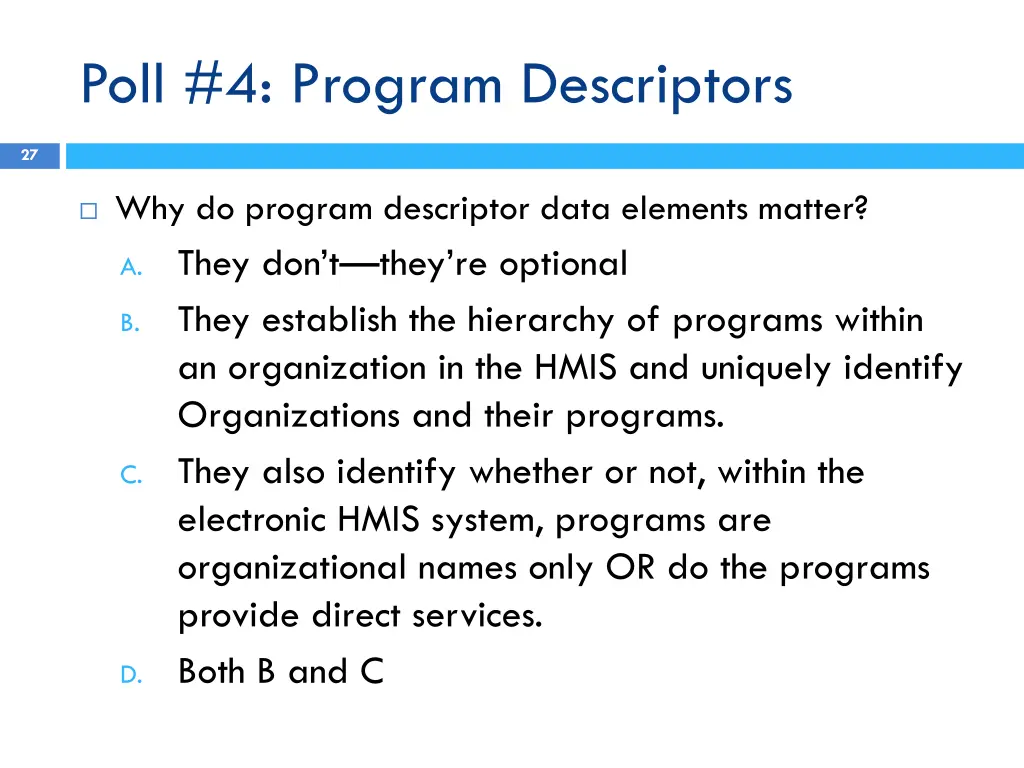 poll 4 program descriptors