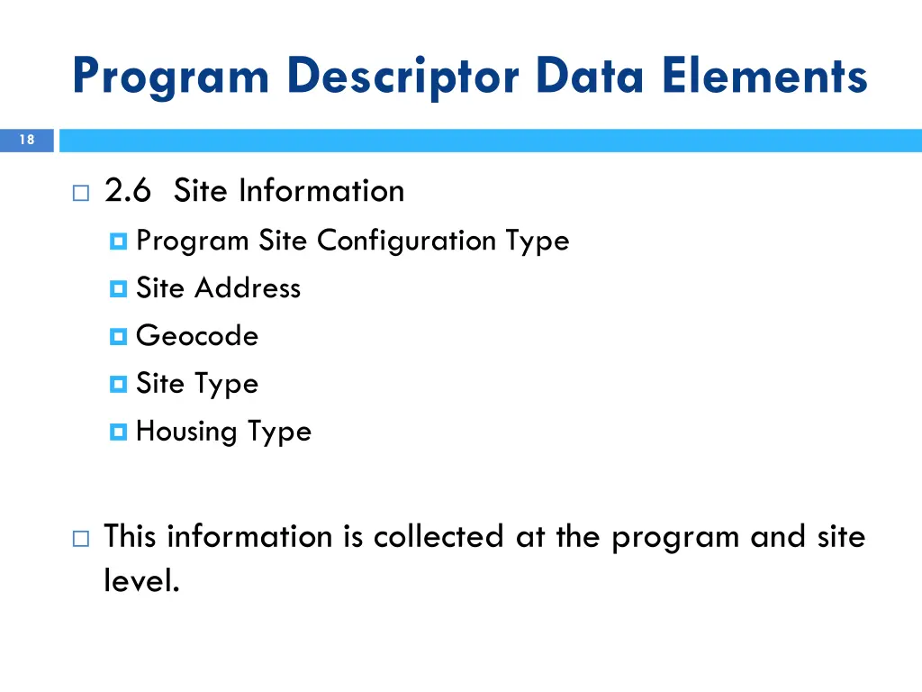 program descriptor data elements 2