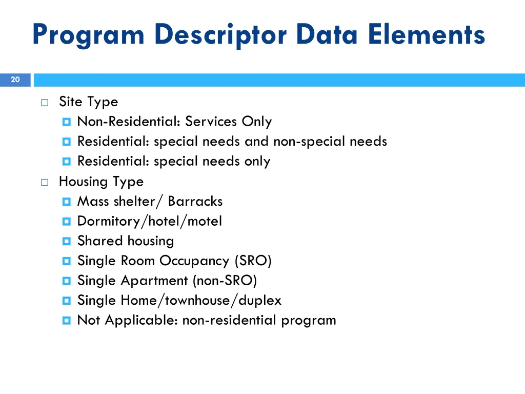 program descriptor data elements 4