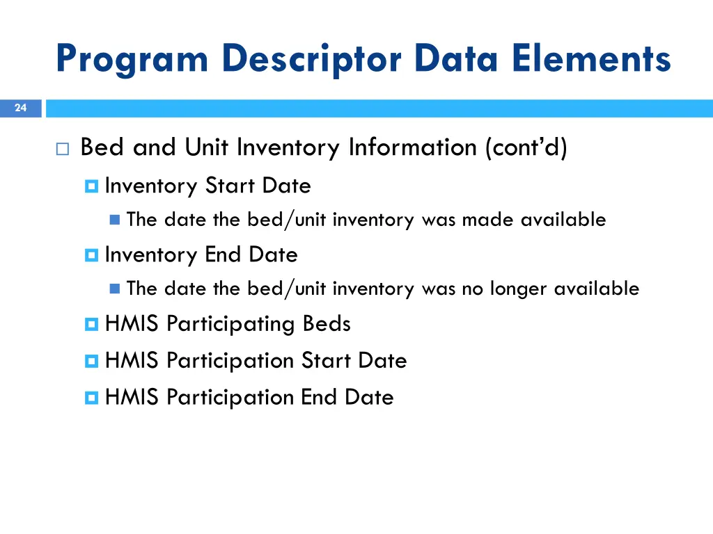 program descriptor data elements 8