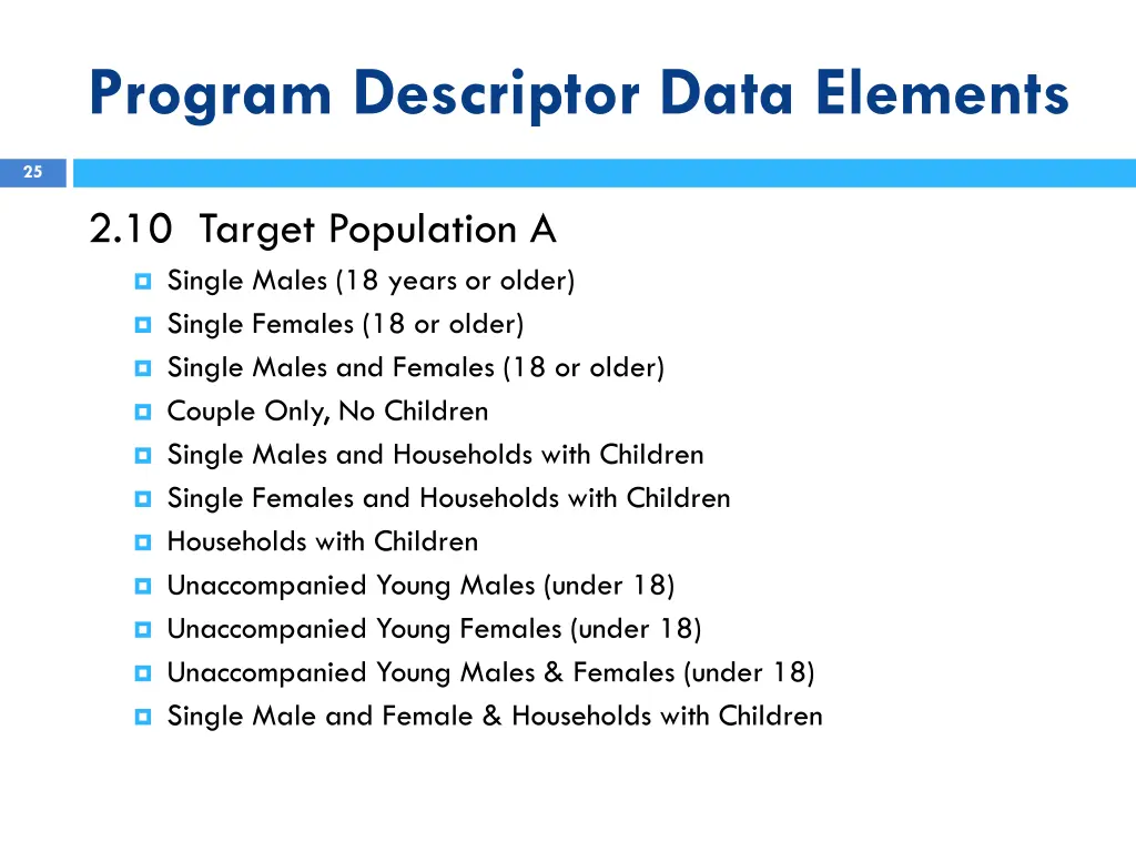 program descriptor data elements 9