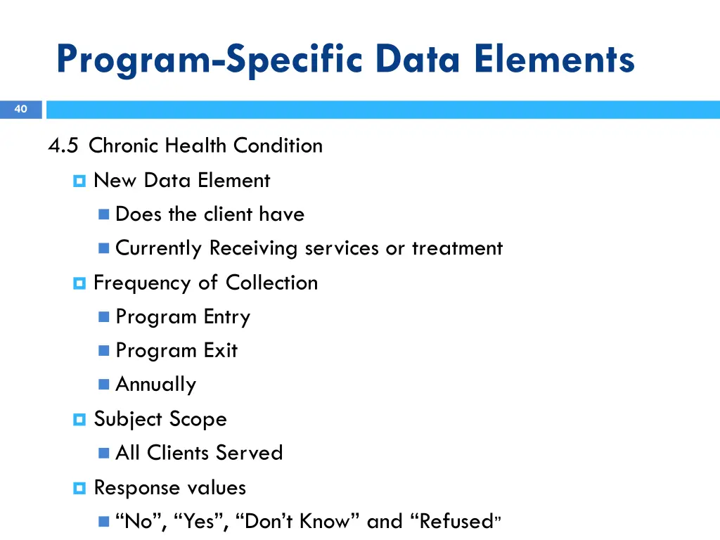 program specific data elements 4